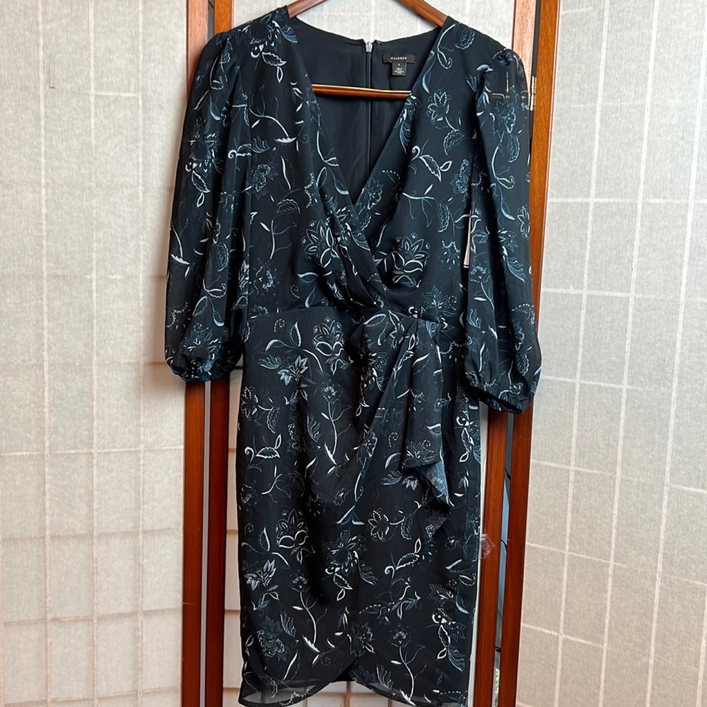 Halogen® Chiffon Faux Wrap Dress Size S - Picture 4 of 7